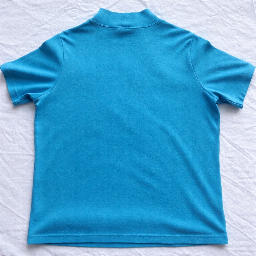 Aqua Short Sleeve Mock Neck 1X - Picture 2 of 5